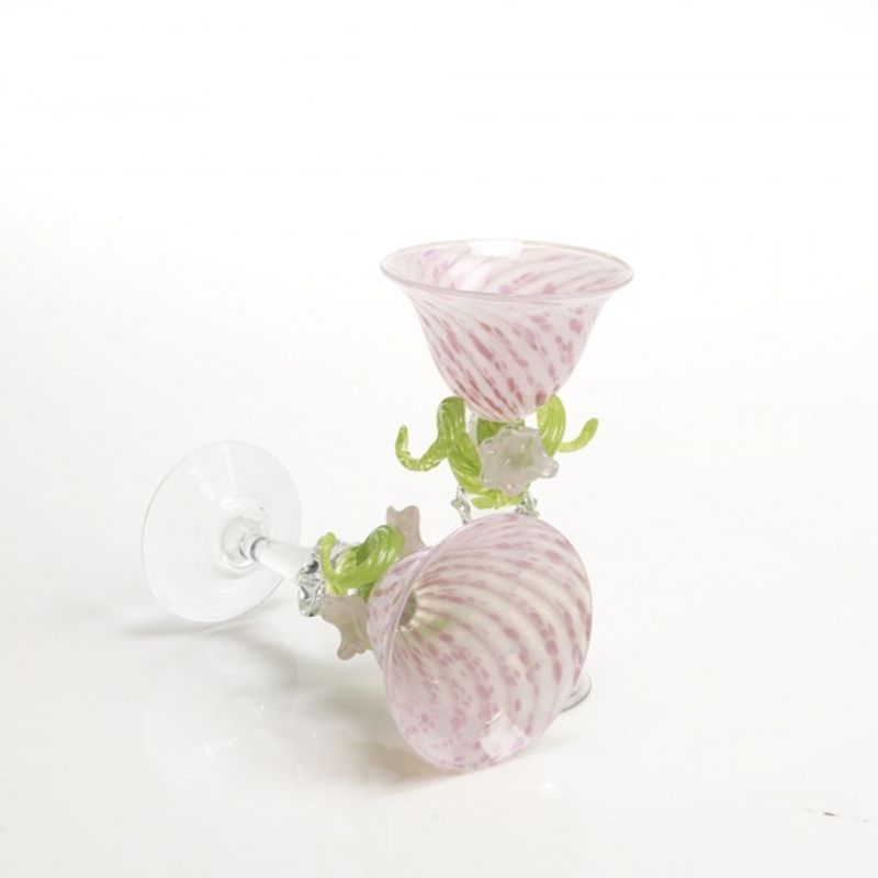 Kunstglass - Rosa blomst