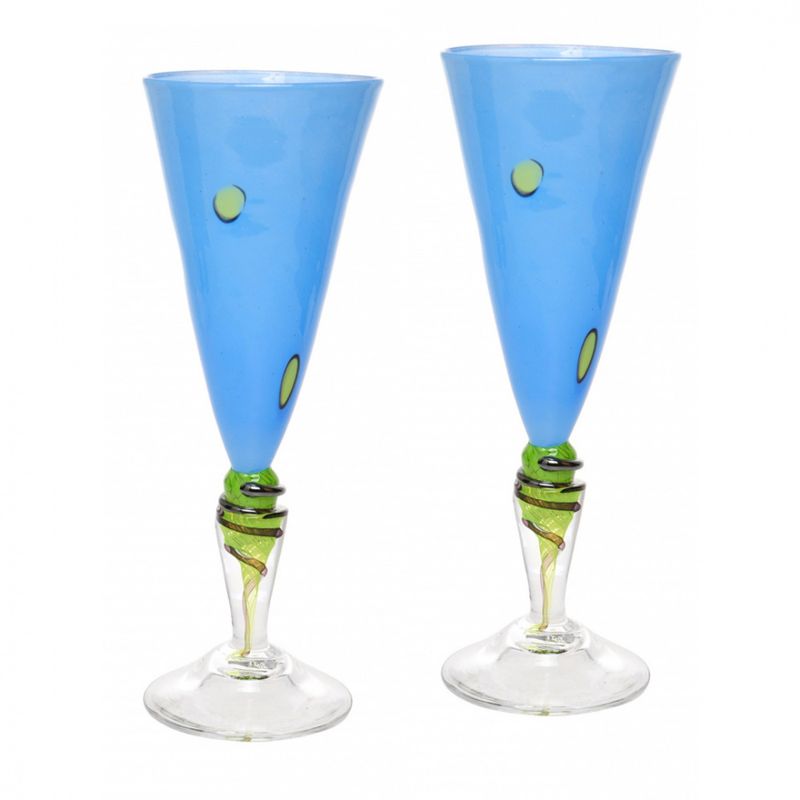 Kunstglass Cirkus 2 blå
