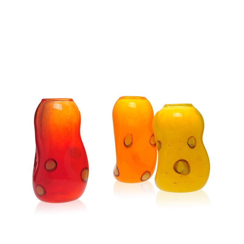 Kunstglass - Cirkus vase medium rød