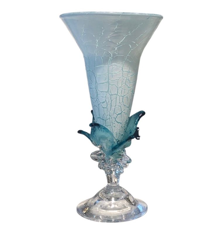 Kunstglass - Turkis sjøblad