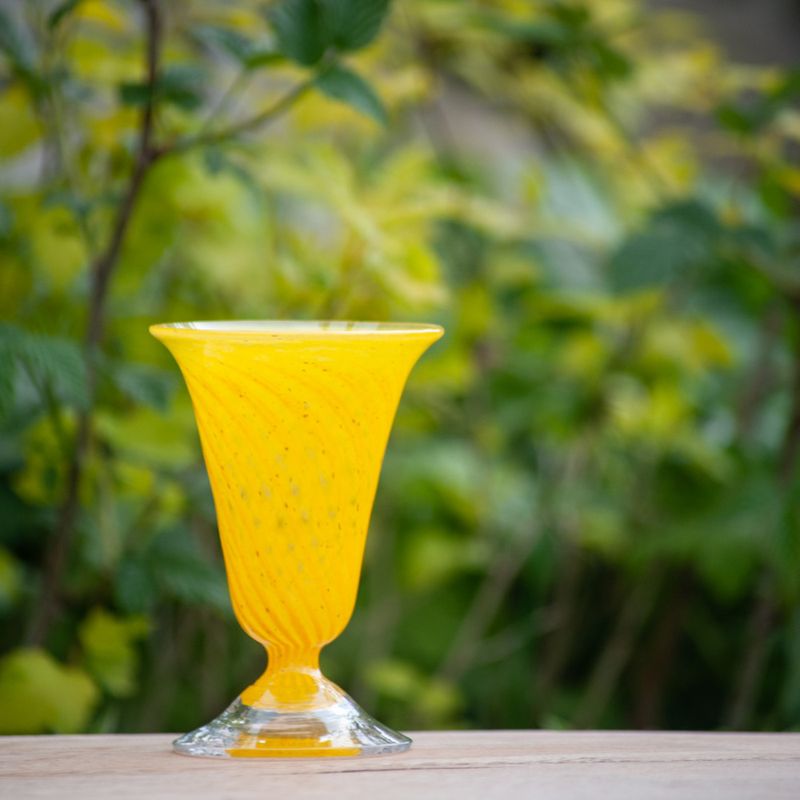 Kunstglass Sommerminner gul - små