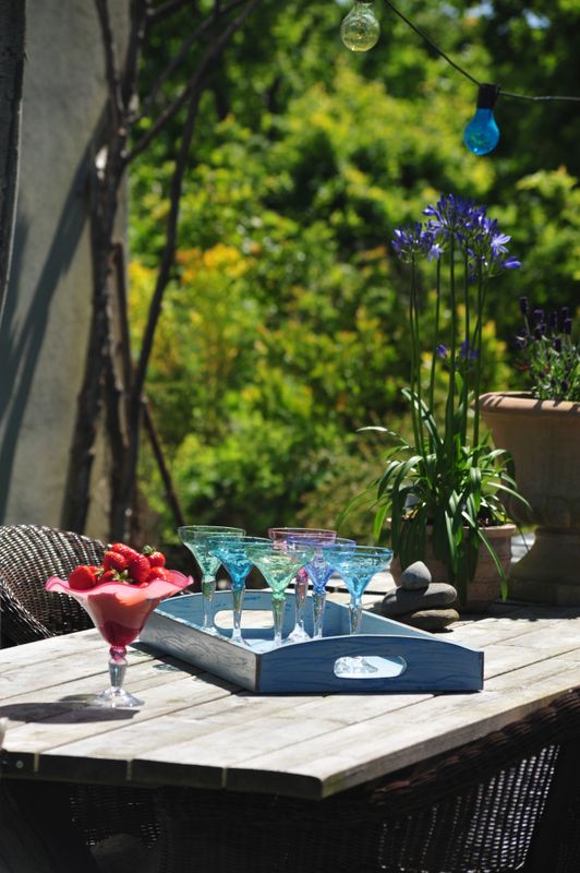 Kunstglass - Rustikk boble, fuksia