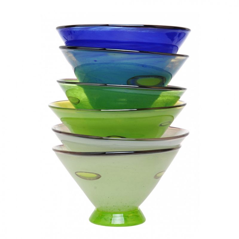Kunstglass cirkus skål turkis liten