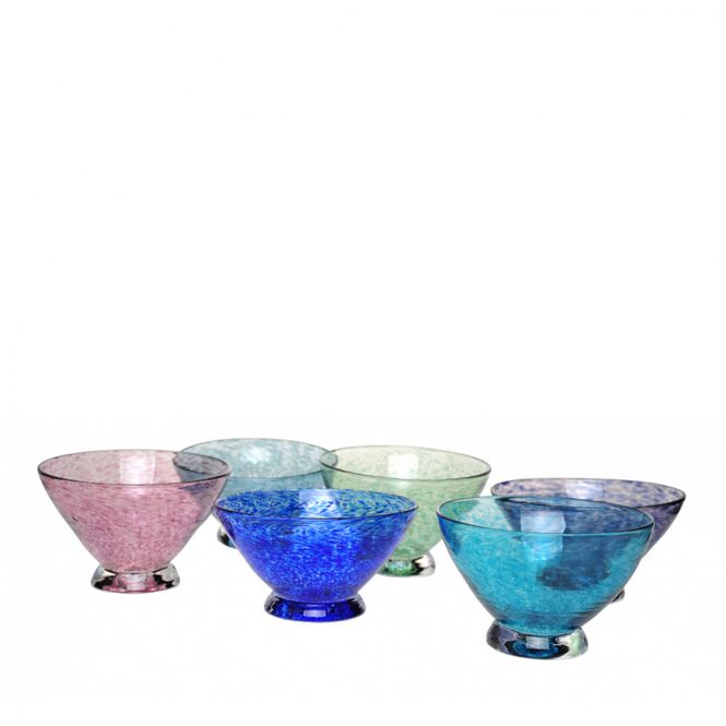 Hovedbilde kunstglass - skåler 6 stk ...