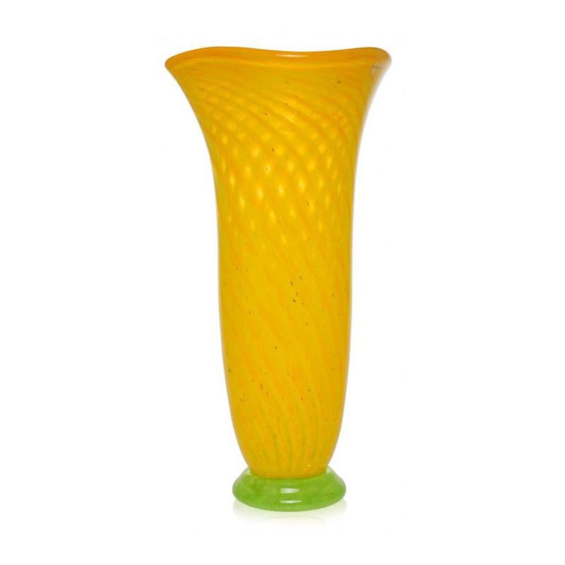 Kunstglass - Gul vase