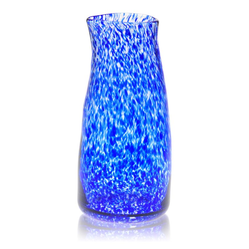 Kunstglass - Liten mugge/ vase i serien Lilje mørk blå