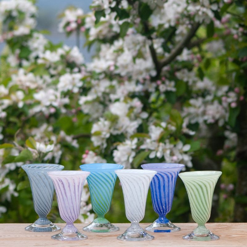 Kunstglass Sommerminner lys grå - små