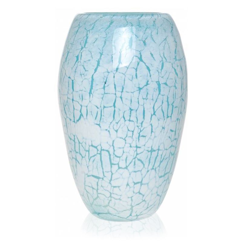 Glass - Vase marmorert turkis