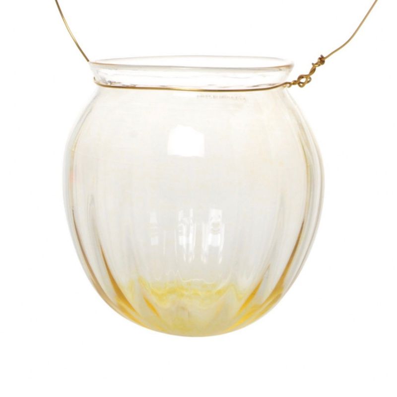 Kunstglass - Lykt Perlemor gul