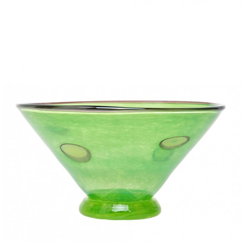 kunstglass cirkus liten skål mørkgrønn