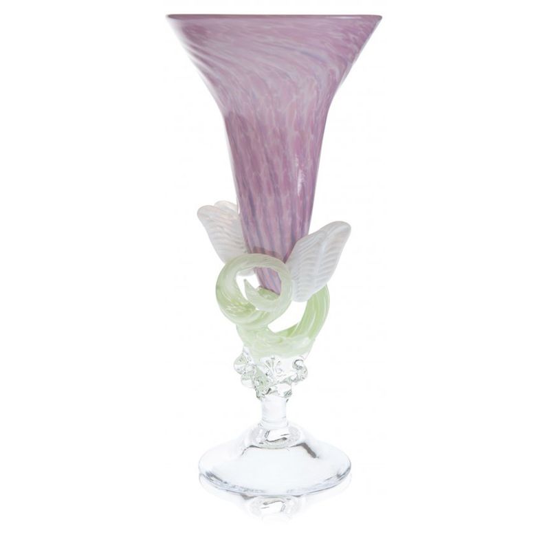 Kunstglass - Sommerfugl rosa