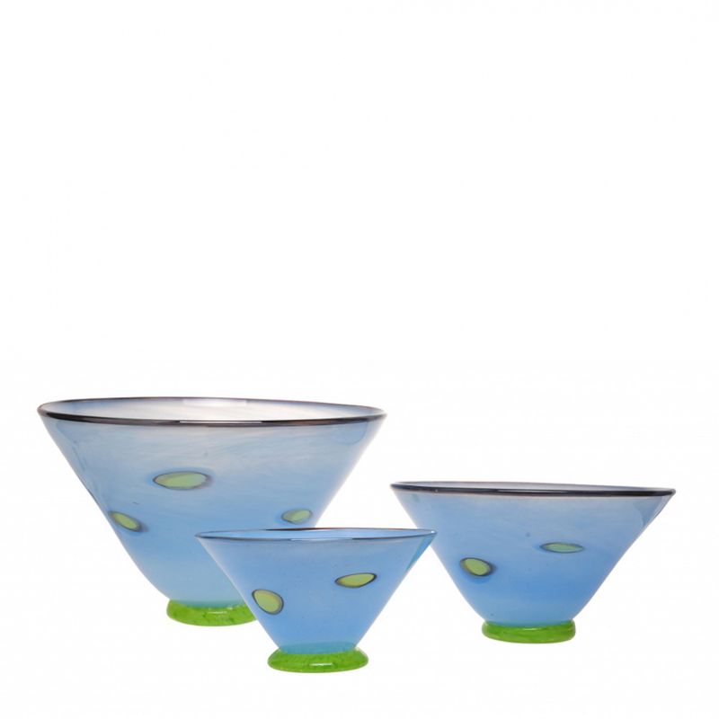Kunstglass cirkus skål lyseblå liten