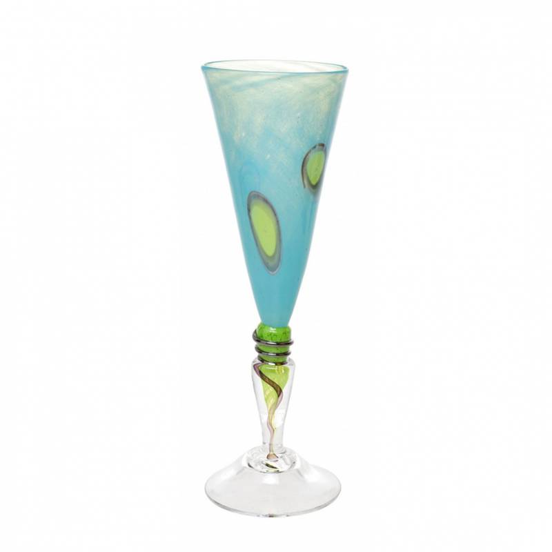 Kunstglass - Cirkus stor turkis 