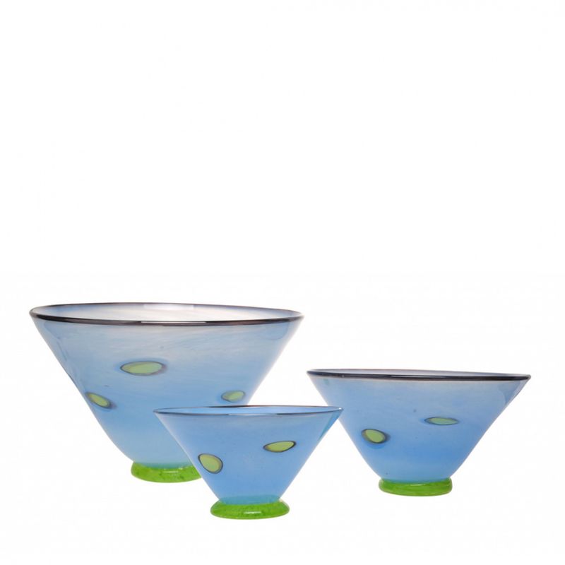Glasskunst - Cirkus medium skål lysblå